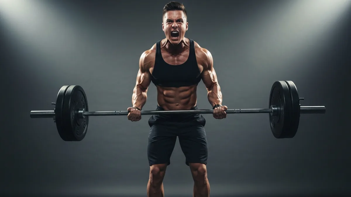 Person performing a Romanian deadlift with a barbell targeting the lower back and posterior chain