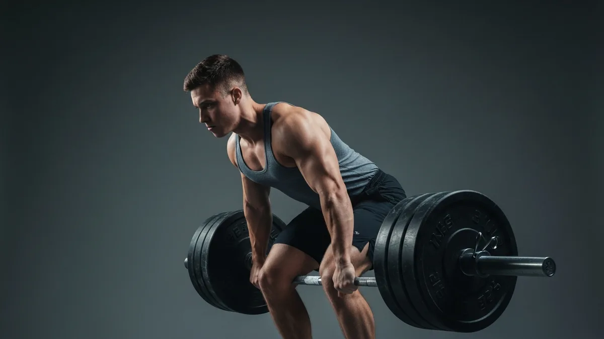 Lifter performing a deadlift with neutral spine alignment and proper bracing technique